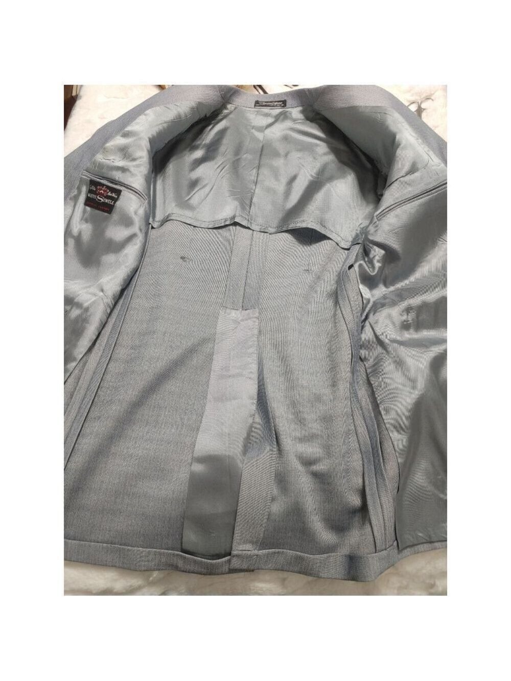 Men's Vintage Warren Sewell Western Light Blue 3-Piece Suit 40R Pant 32R - Picture 6 of 16